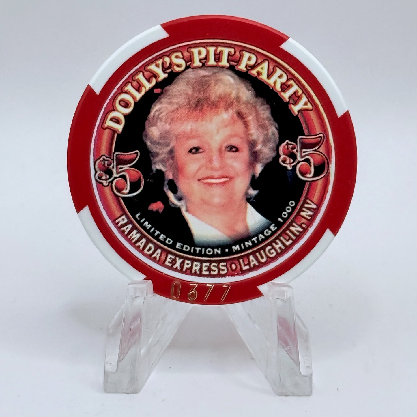 Ramada Express Laughlin Nevada 2003 'Dolly's Pit Party' LE $5 Casino Chip E2197