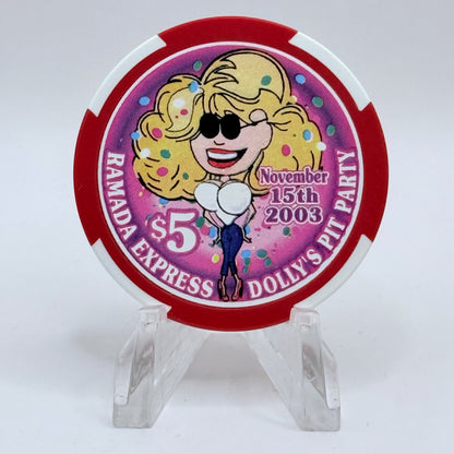 Ramada Express Laughlin Nevada 2003 'Dolly's Pit Party' LE $5 Casino Chip E2197