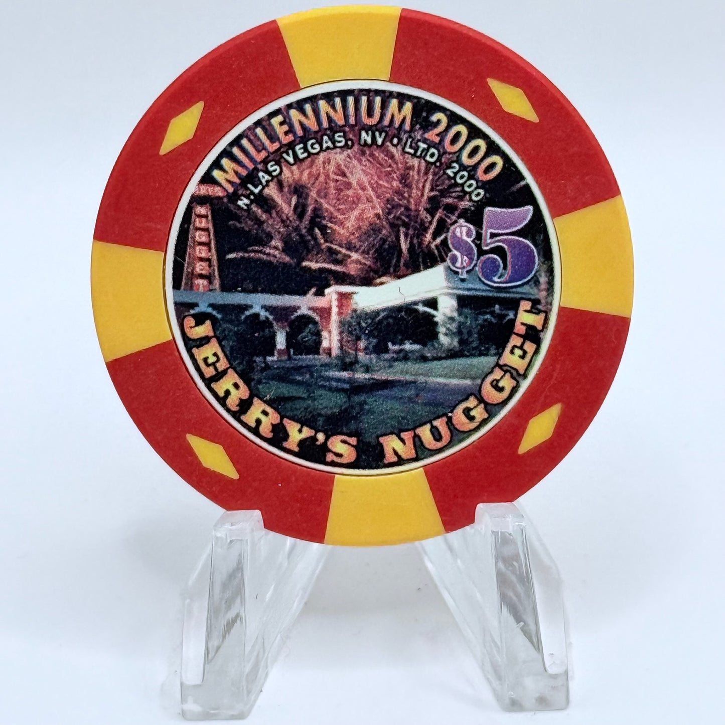 Jerry's Nugget N. Las Vegas Nevada 1999 'Millennium' LE $5 Casino Chip V5124