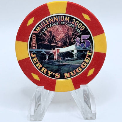 Jerry's Nugget N. Las Vegas Nevada 1999 'Millennium' LE $5 Casino Chip V5124