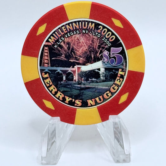 Jerry's Nugget N. Las Vegas Nevada 1999 'Millennium' LE $5 Casino Chip V5124