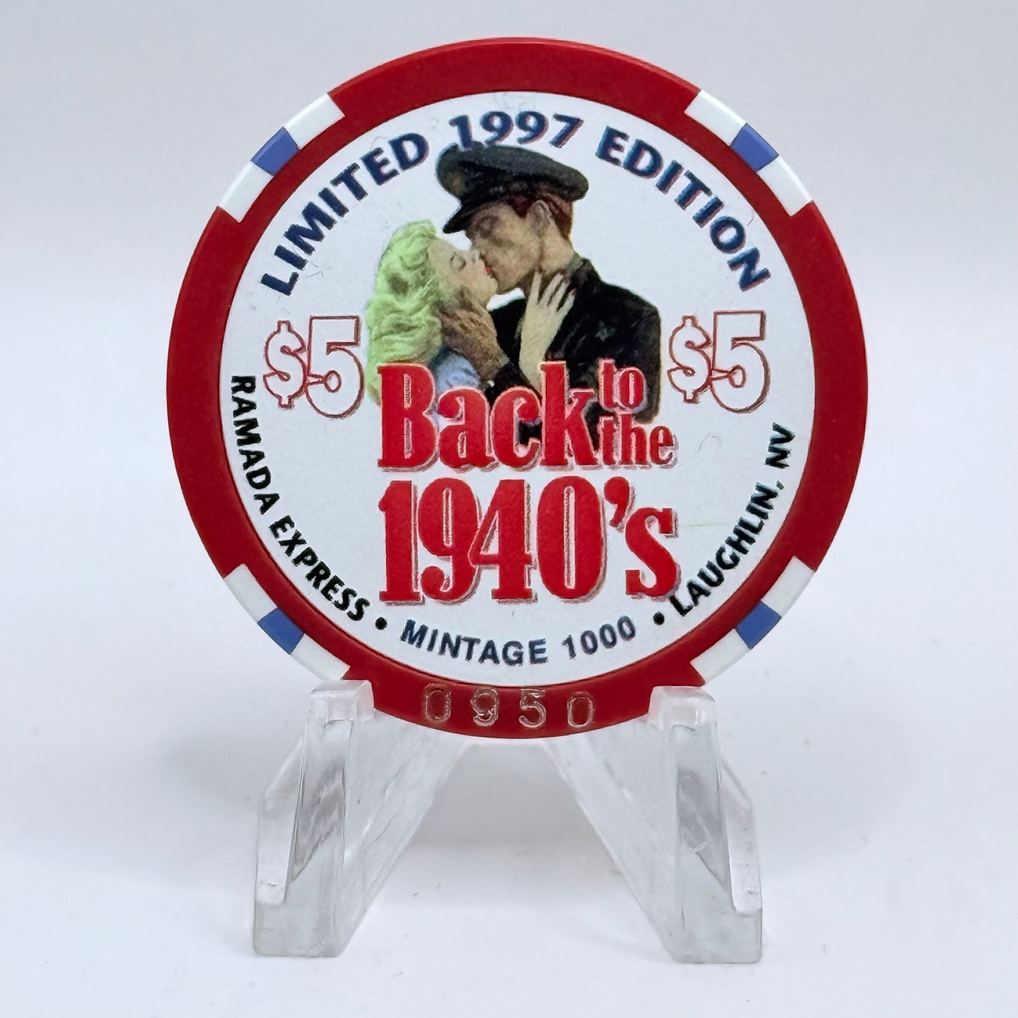 Ramada Express Laughlin Nevada 1998 'Back To The's 1940's Collection - War Bonds' LE $5 Casino Chip V1365