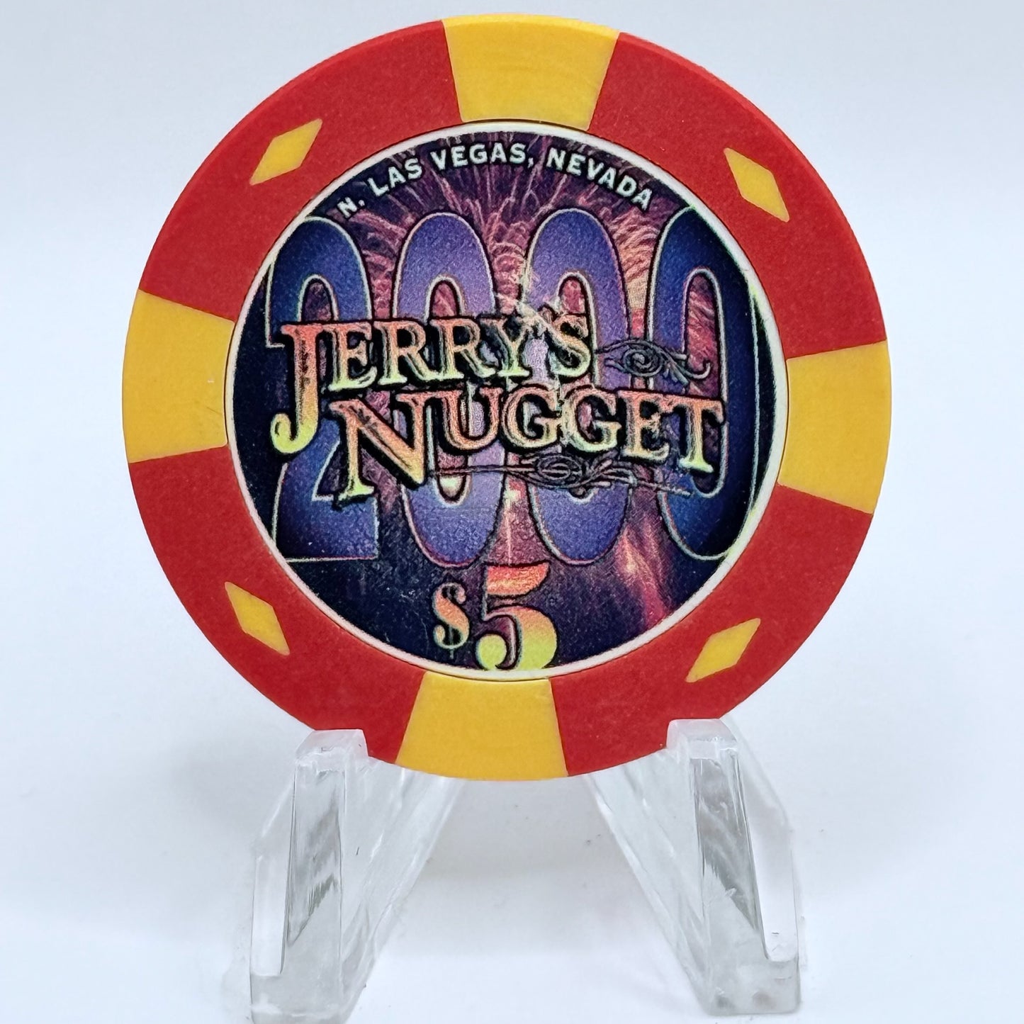 Jerry's Nugget N. Las Vegas Nevada 1999 'Millennium' LE $5 Casino Chip V5124
