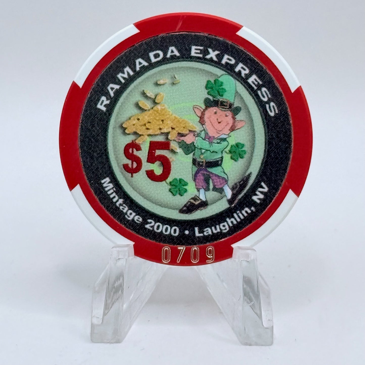 Ramada Express Laughlin Nevada 2007 'St. Patrick's Day' LE $5 Casino Chip E8494