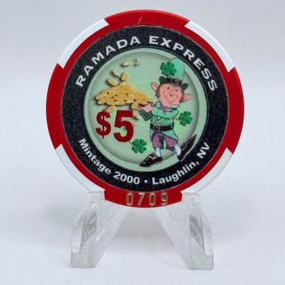 Ramada Express Laughlin Nevada 2007 'St. Patrick's Day' LE $5 Casino Chip E8494