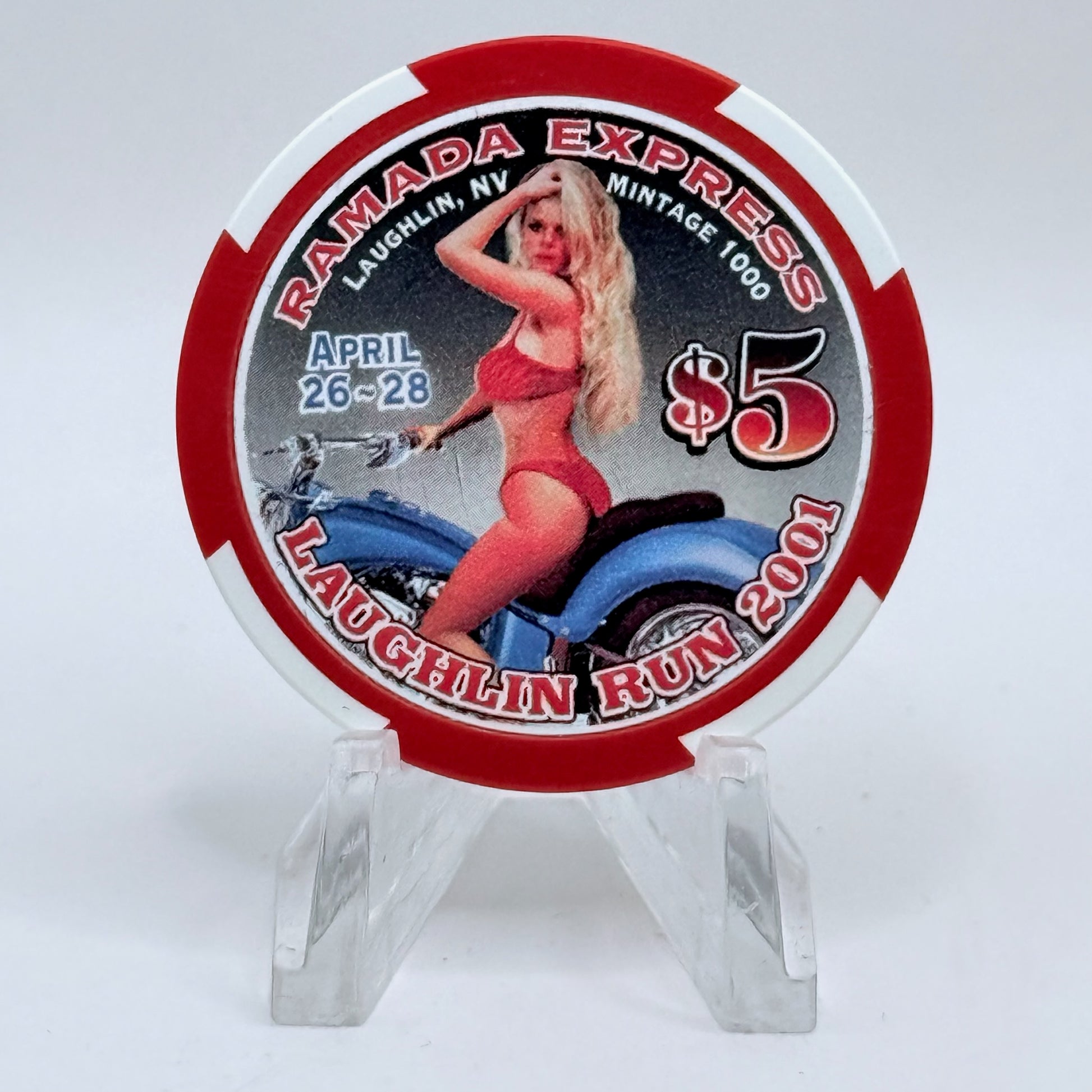 Ramada Express Laughlin Nevada 2001 'Laughlin Run' LE $5 Casino Chip V9538