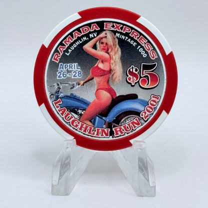 Ramada Express Laughlin Nevada 2001 'Laughlin Run' LE $5 Casino Chip V9538