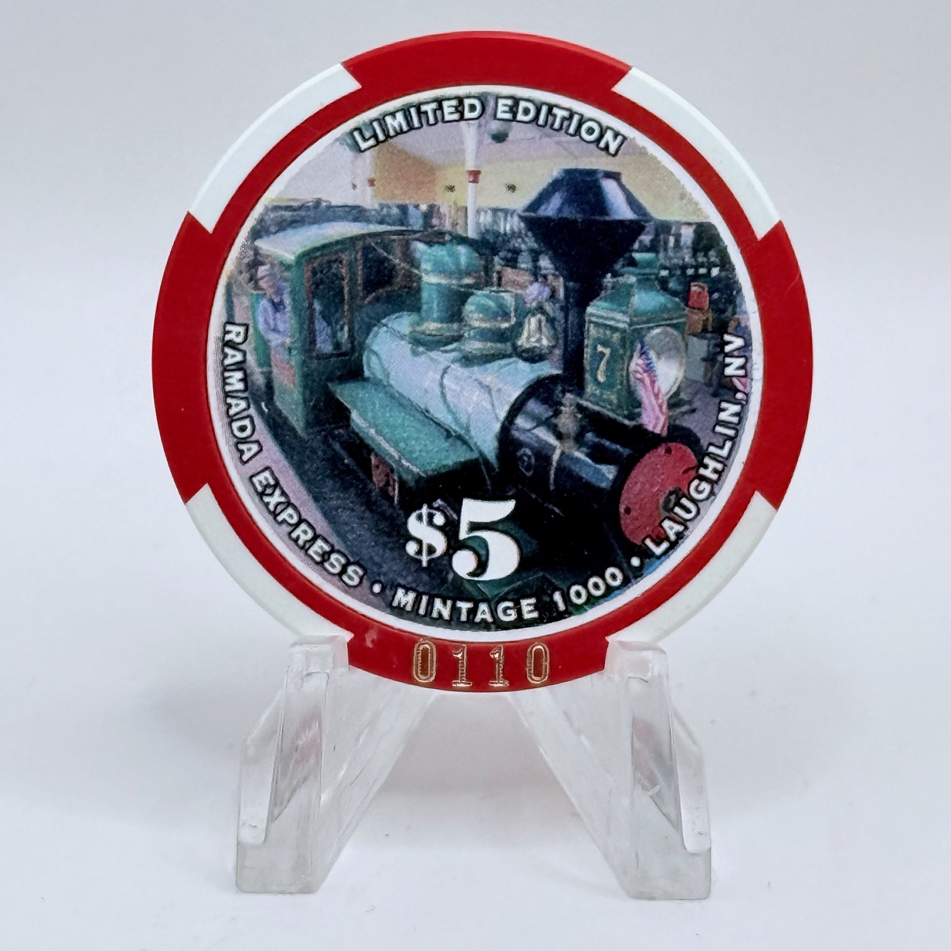 Ramada Express Laughlin Nevada 2001 'Laughlin Run' LE $5 Casino Chip V9538