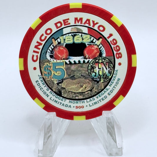 Jerry's Nugget N. Las Vegas Nevada 1998 'Cinco De Mayo' LE $5 Casino Chip V1211