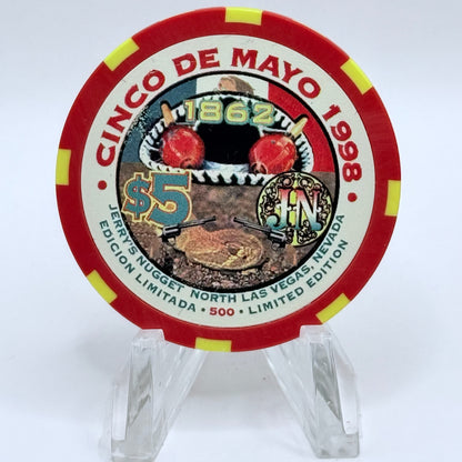 Jerry's Nugget N. Las Vegas Nevada 1998 'Cinco De Mayo' LE $5 Casino Chip V1211