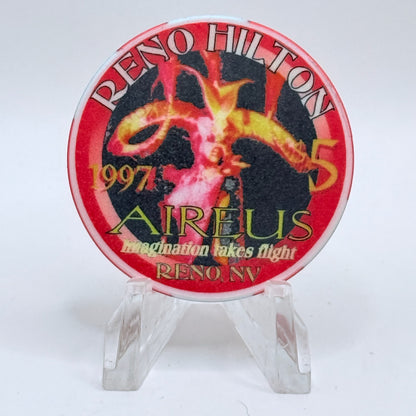 Hilton Resort Reno Nevada 1997 'Aireus' Series 2 LE $5 Casino Chip N9934