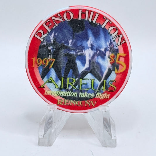 Hilton Resort Reno Nevada 1997 'Aireus' Series 2 LE $5 Casino Chip N9935