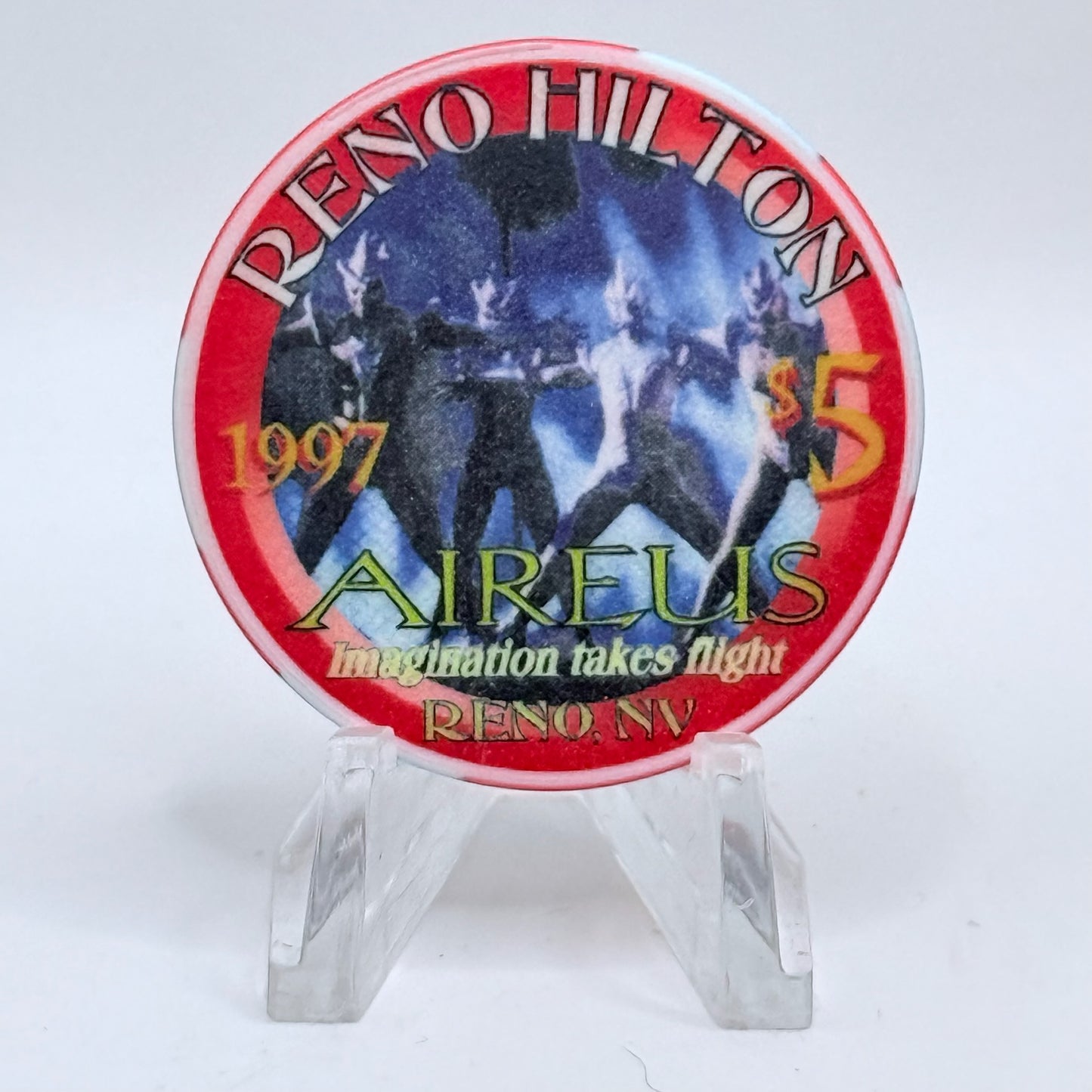Hilton Resort Reno Nevada 1997 'Aireus' Series 2 LE $5 Casino Chip N9935