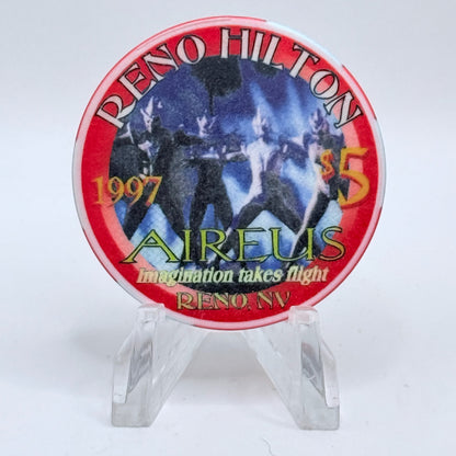 Hilton Resort Reno Nevada 1997 'Aireus' Series 2 LE $5 Casino Chip N9935