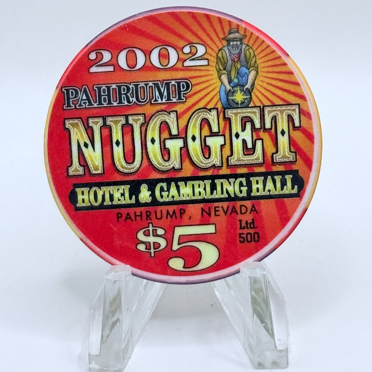 Pahrump Nugget Hotel & Gambling Hall Pahrump Nevada 2002 'Harvest Festival' LE $5 Casino Chip E1676