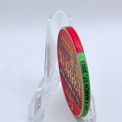 Pahrump Nugget Hotel & Gambling Hall Pahrump Nevada 2003 'Happy St. Patrick's Day' LE $5 Casino Chip E1685
