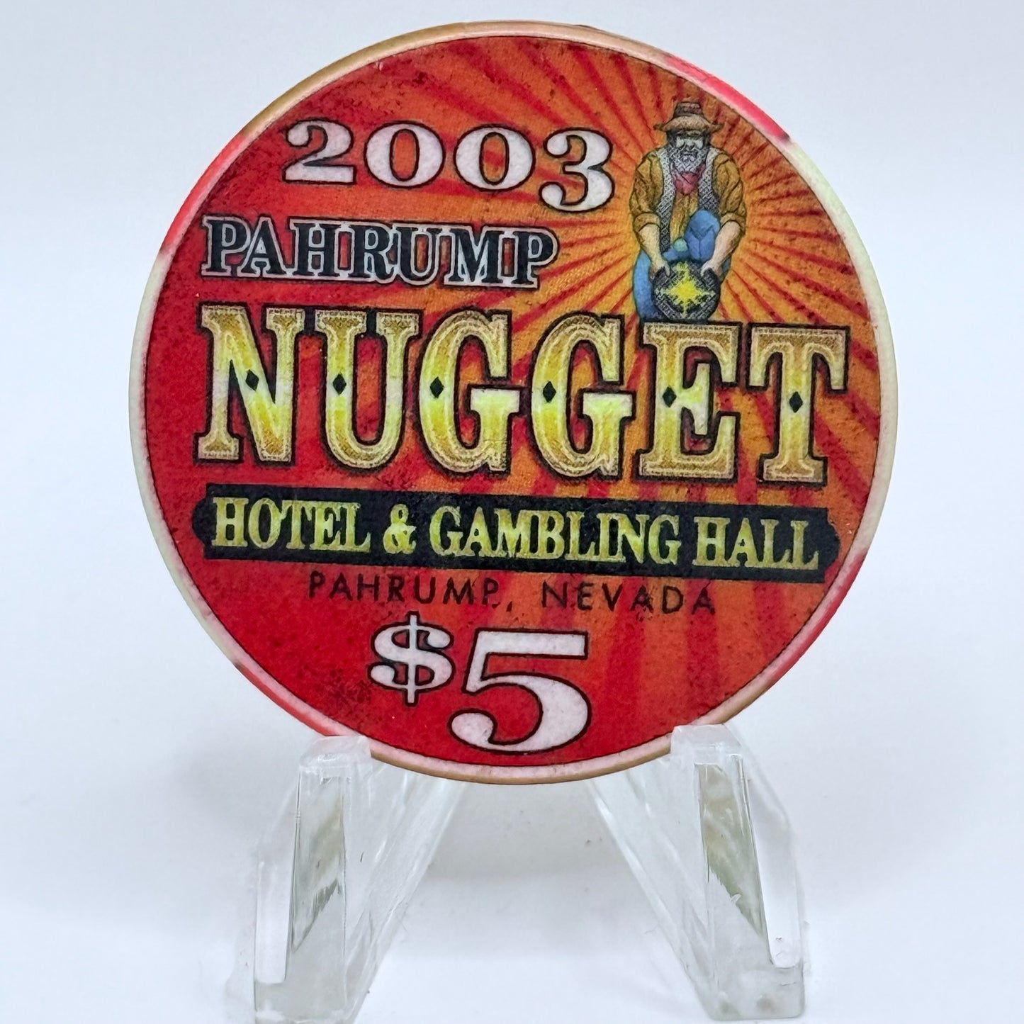 Pahrump Nugget Hotel & Gambling Hall Pahrump Nevada 2003 'The Arrival Of Spring' LE $5 Casino Chip E1684