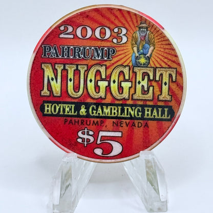 Pahrump Nugget Hotel & Gambling Hall Pahrump Nevada 2003 'The Arrival Of Spring' LE $5 Casino Chip E1684