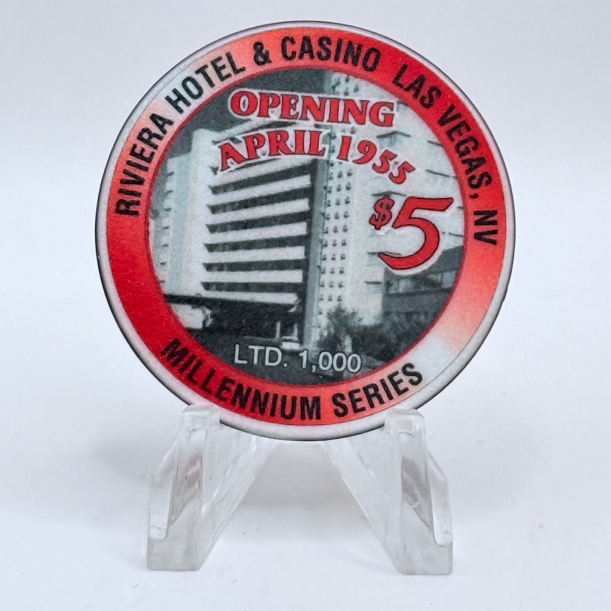 Riviera Las Vegas Nevada 1999 'Millennium Series' LE $5 Casino Chip V5402