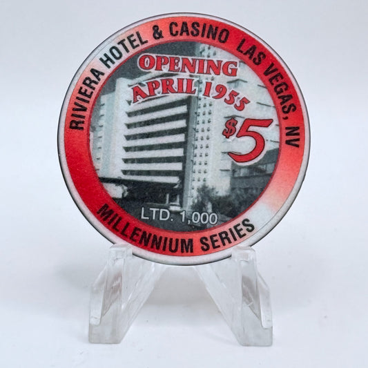 Riviera Las Vegas Nevada 1999 'Millennium Series' LE $5 Casino Chip V5402
