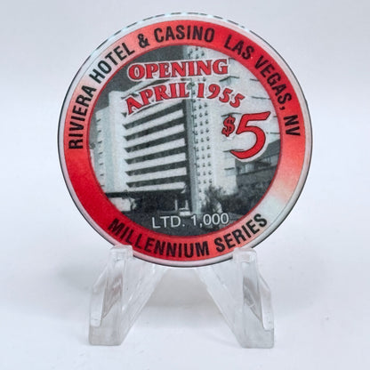 Riviera Las Vegas Nevada 1999 'Millennium Series' LE $5 Casino Chip V5402