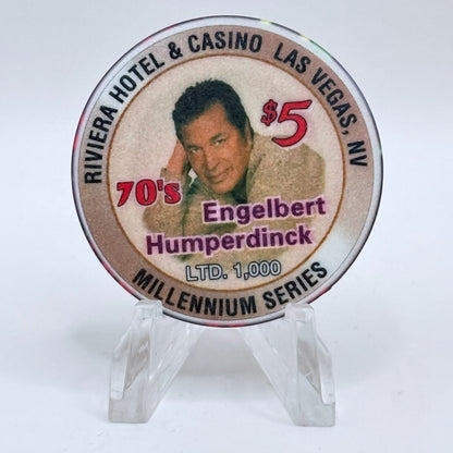 Riviera Las Vegas Nevada 1999 'Millennium Series - 70's Engelbert Humperdinck' LE $5 Casino Chip V5404