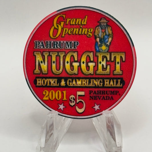 Pahrump Nugget Hotel & Gambling Hall Pahrump Nevada 2001 LE $5 Casino Chip V7611