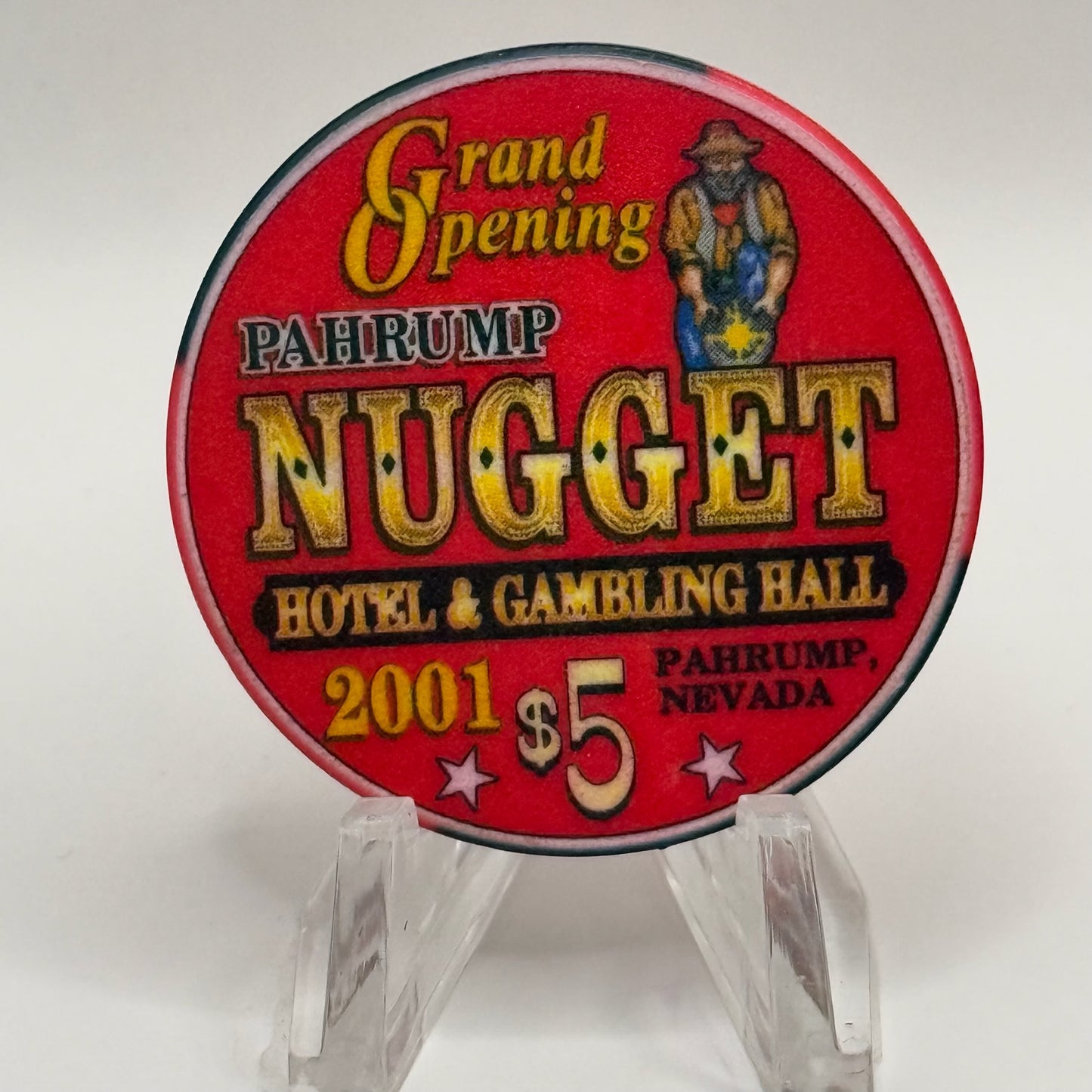 Pahrump Nugget Hotel & Gambling Hall Pahrump Nevada 2001 LE $5 Casino Chip V7611