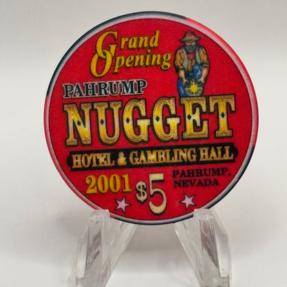 Pahrump Nugget Hotel & Gambling Hall Pahrump Nevada 2001 LE $5 Casino Chip V7611