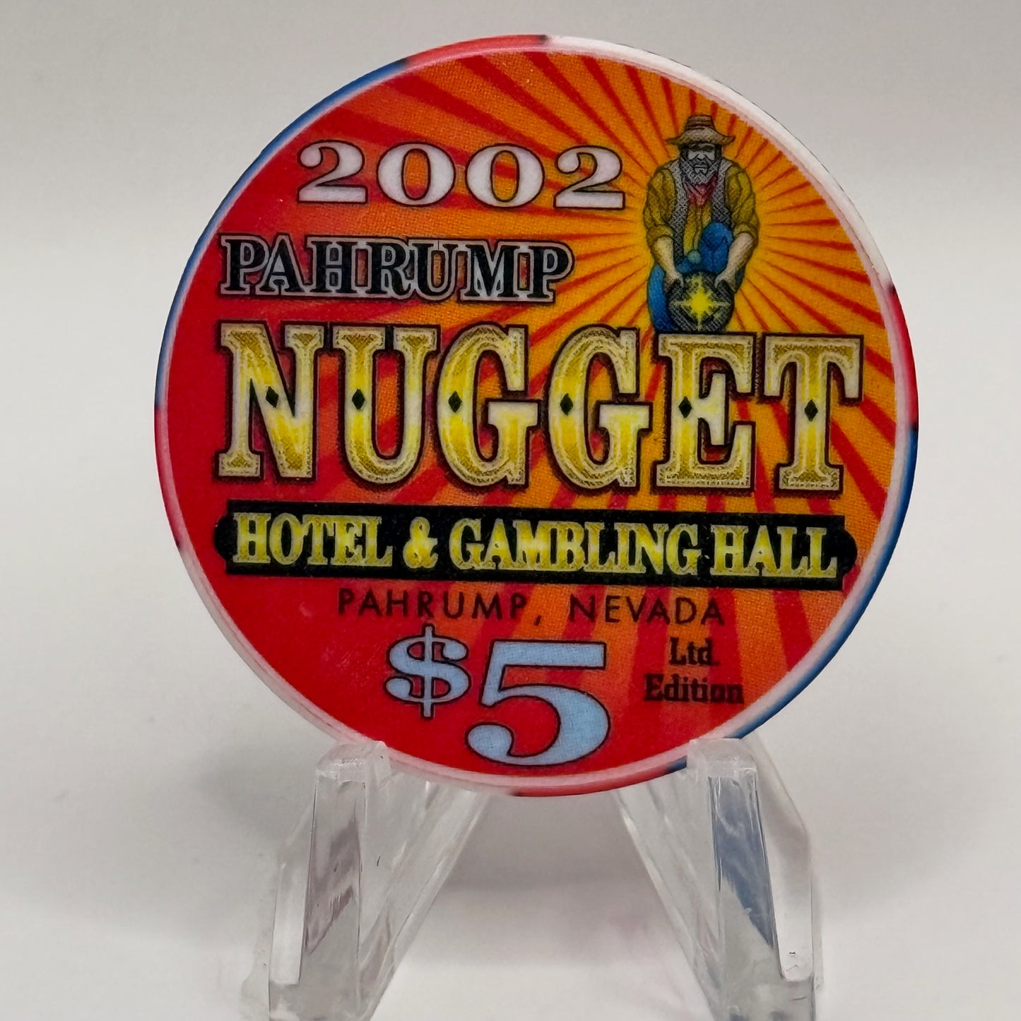 Pahrump Nugget Hotel & Gambling Hall Pahrump Nevada 2002 'Memorial Day' LE $5 Casino Chip E1680