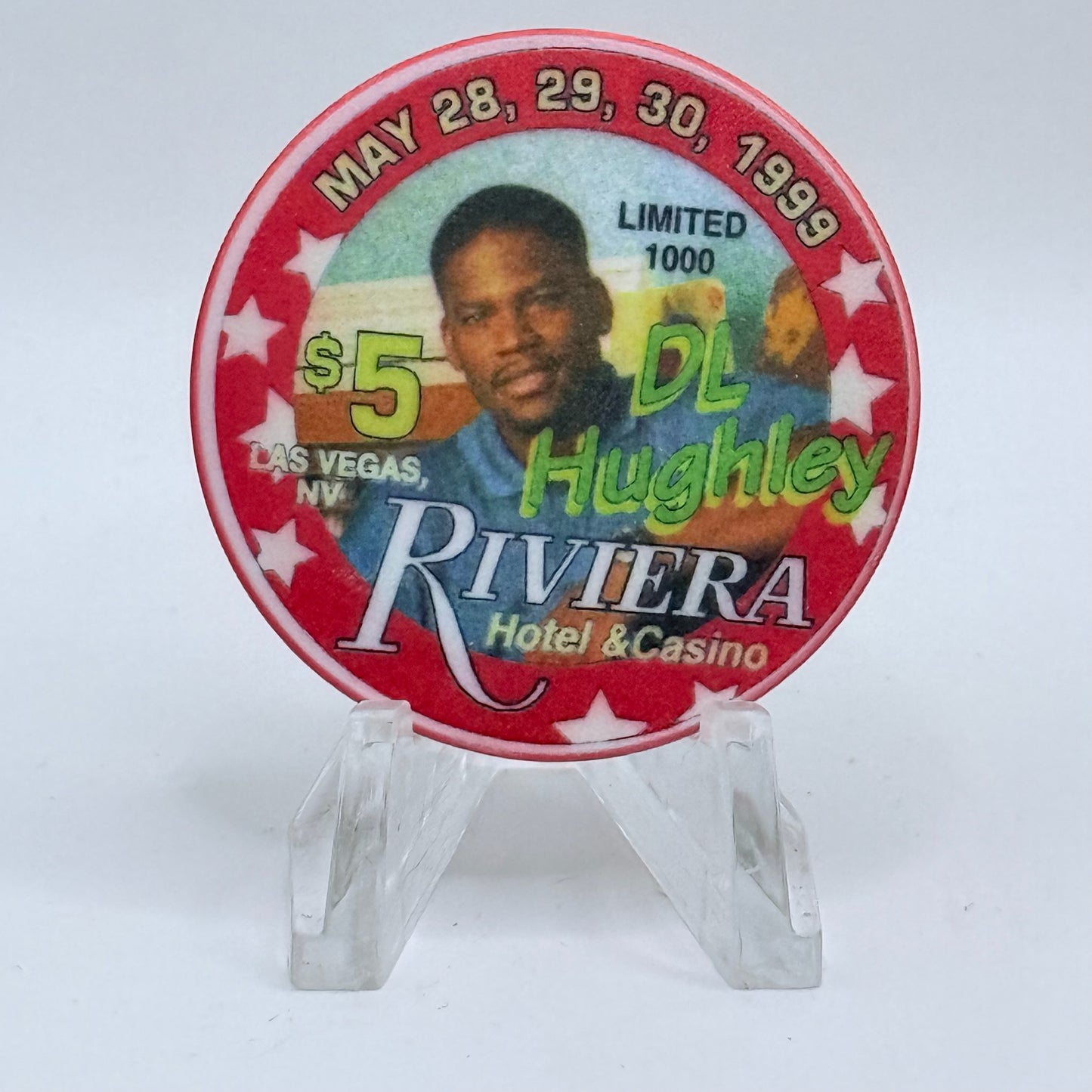 Riviera Las Vegas Nevada 1999 'DL Hughley' LE $5 Casino Chip V5387
