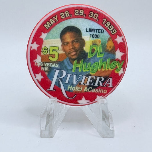Riviera Las Vegas Nevada 1999 'DL Hughley' LE $5 Casino Chip V5387
