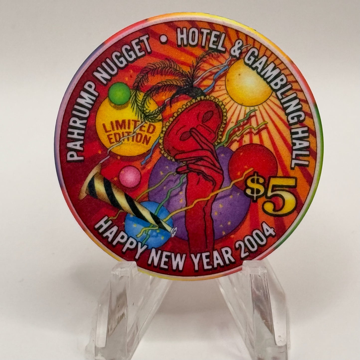 Pahrump Nugget Hotel & Gambling Hall Pahrump Nevada 2003 'Showing Rim With Date' LE $5 Casino Chip E1681