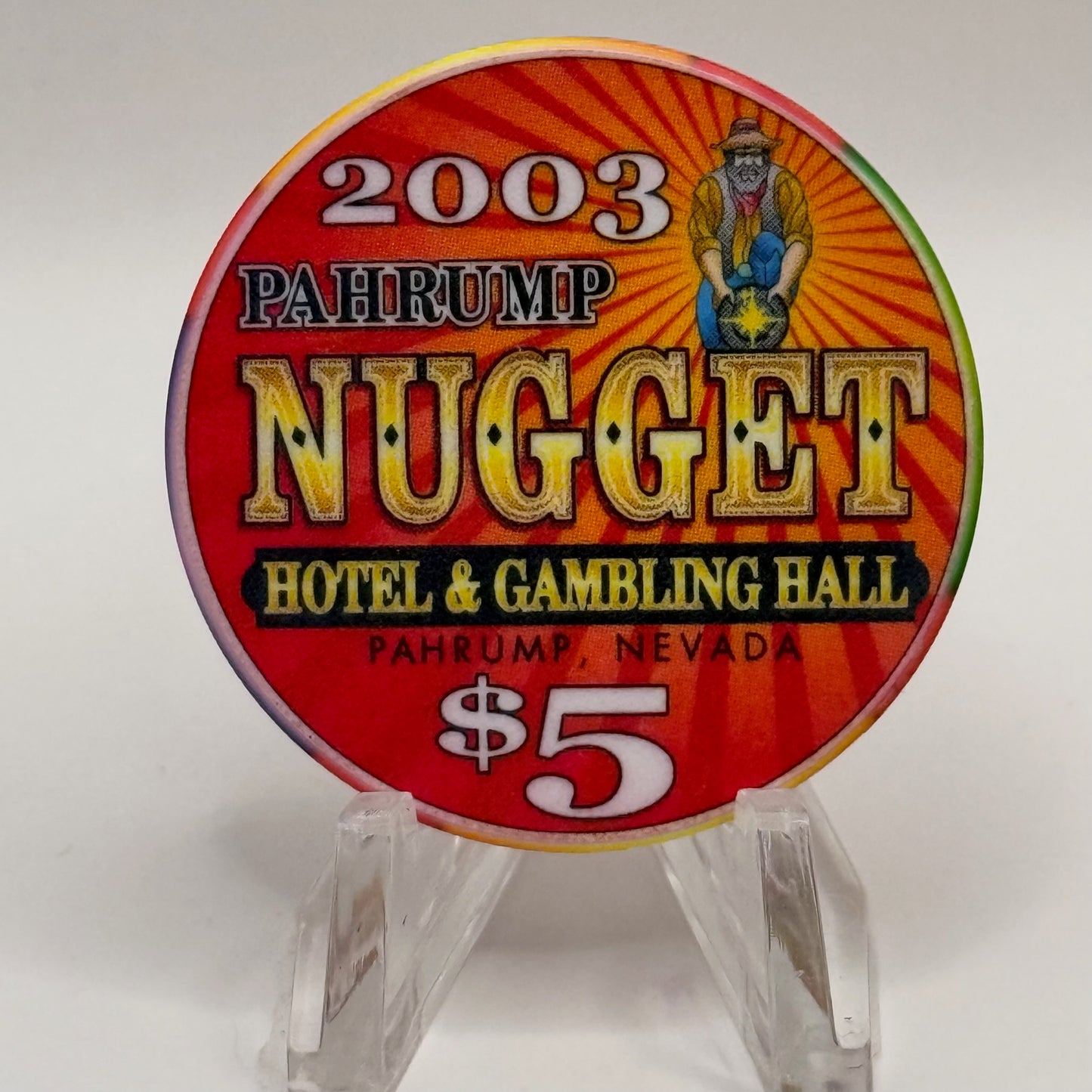 Pahrump Nugget Hotel & Gambling Hall Pahrump Nevada 2003 'Showing Rim With Date' LE $5 Casino Chip E1681