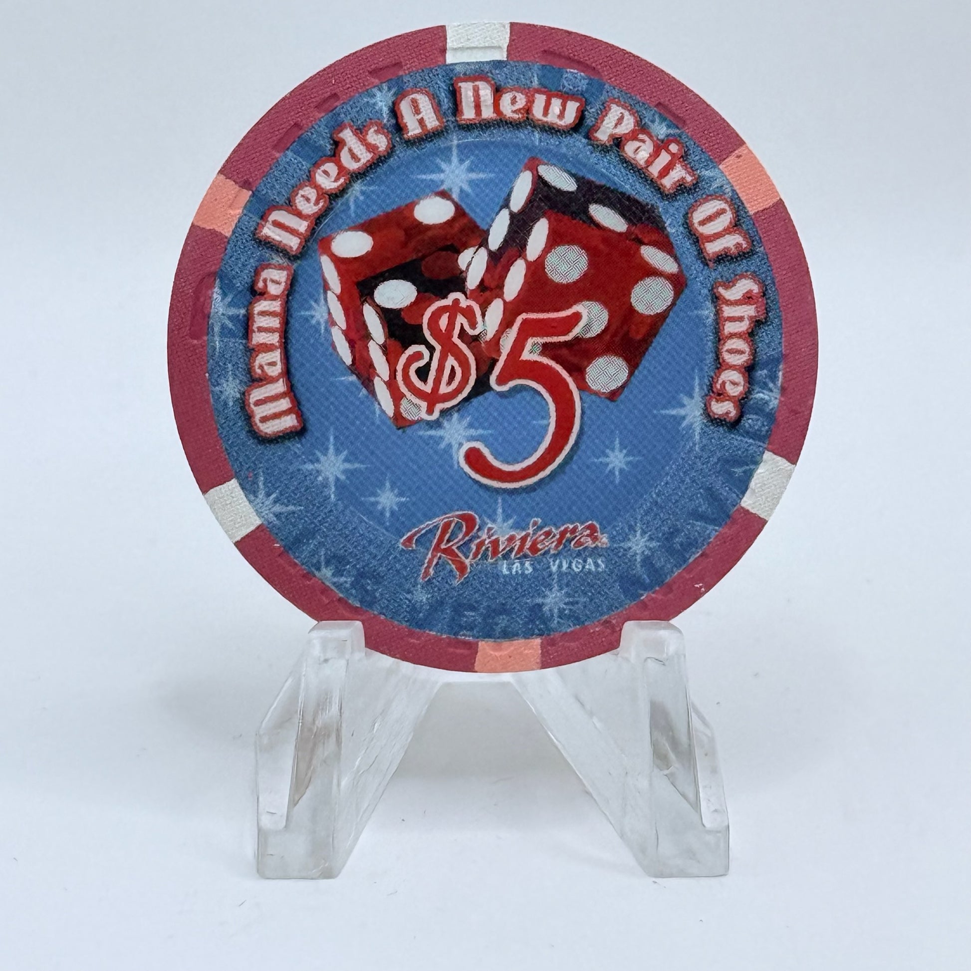 Riviera Las Vegas Nevada 2005 'Season's Greetings' LE $5 Casino Chip E8324