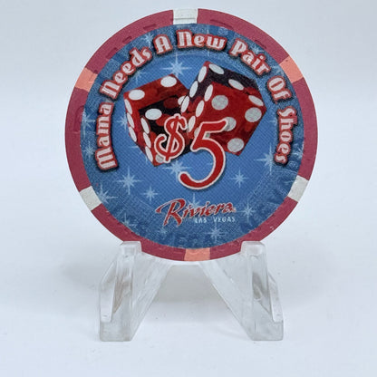Riviera Las Vegas Nevada 2005 'Season's Greetings' LE $5 Casino Chip E8324