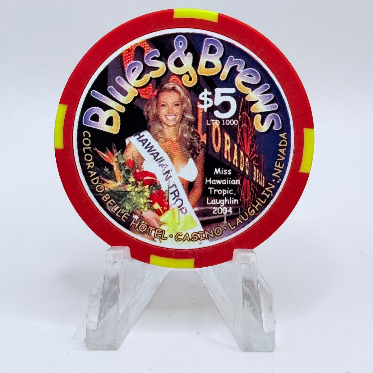 Colorado Belle Laughlin Nevada 2004 'Blues & Brews 6th Annual Festival' LE $5 Casino Chip E3855