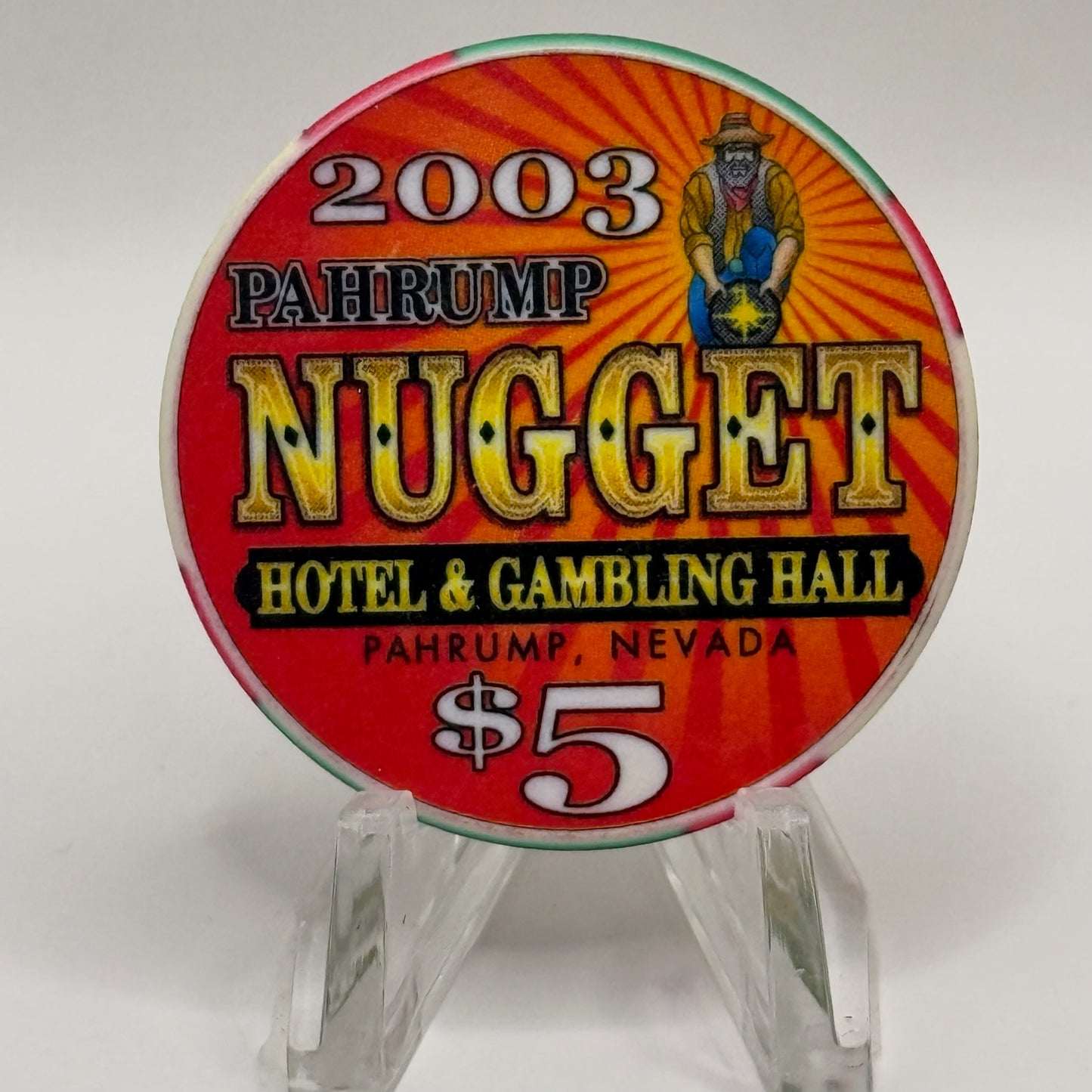 Pahrump Nugget Hotel & Gambling Hall Pahrump Nevada 2003 'The Magic Of Summer' LE $5 Casino Chip E1679