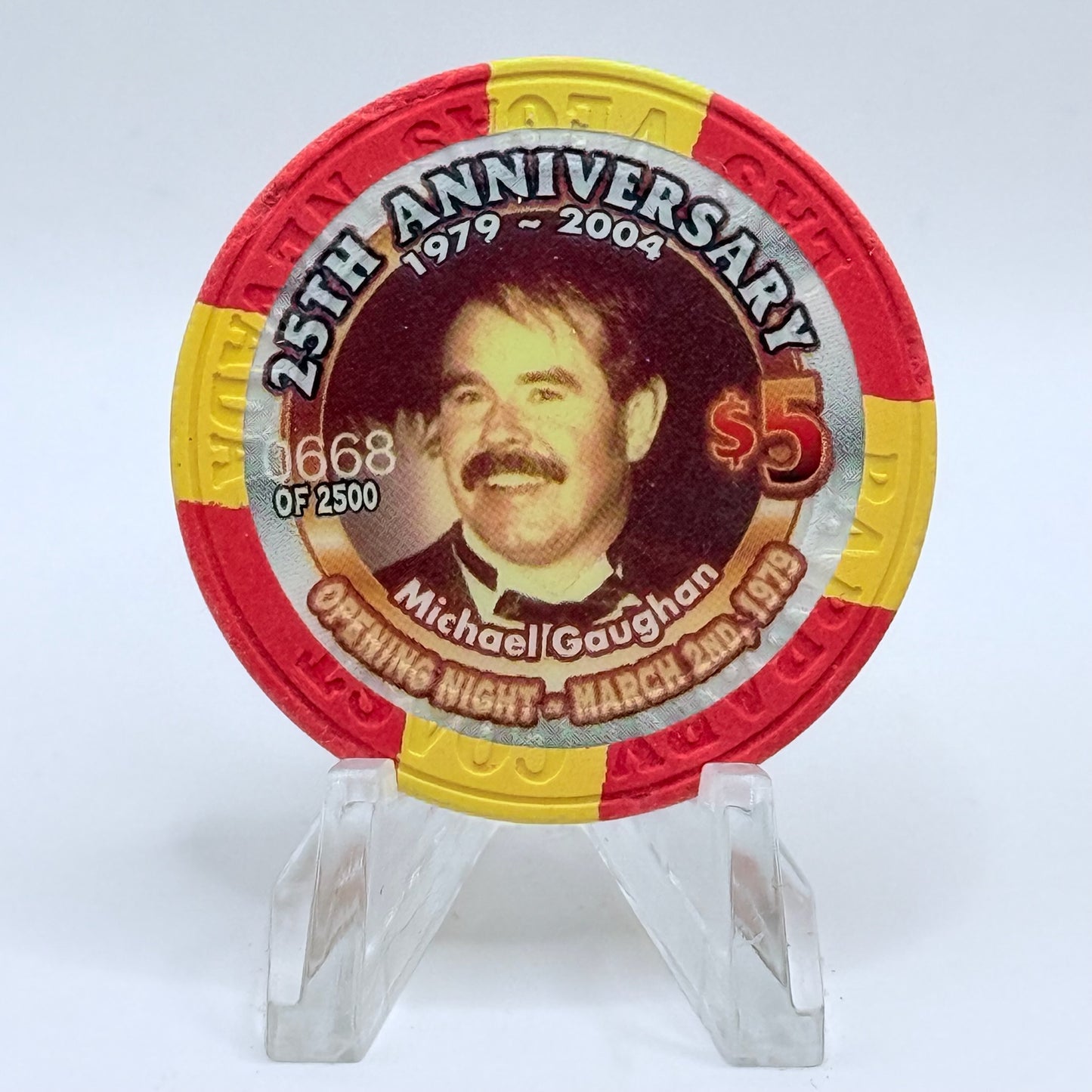Barbary Coast Las Vegas Nevada 2004 '25th Anniversary Michael Gaughan' LE $5 Casino Chip E0060