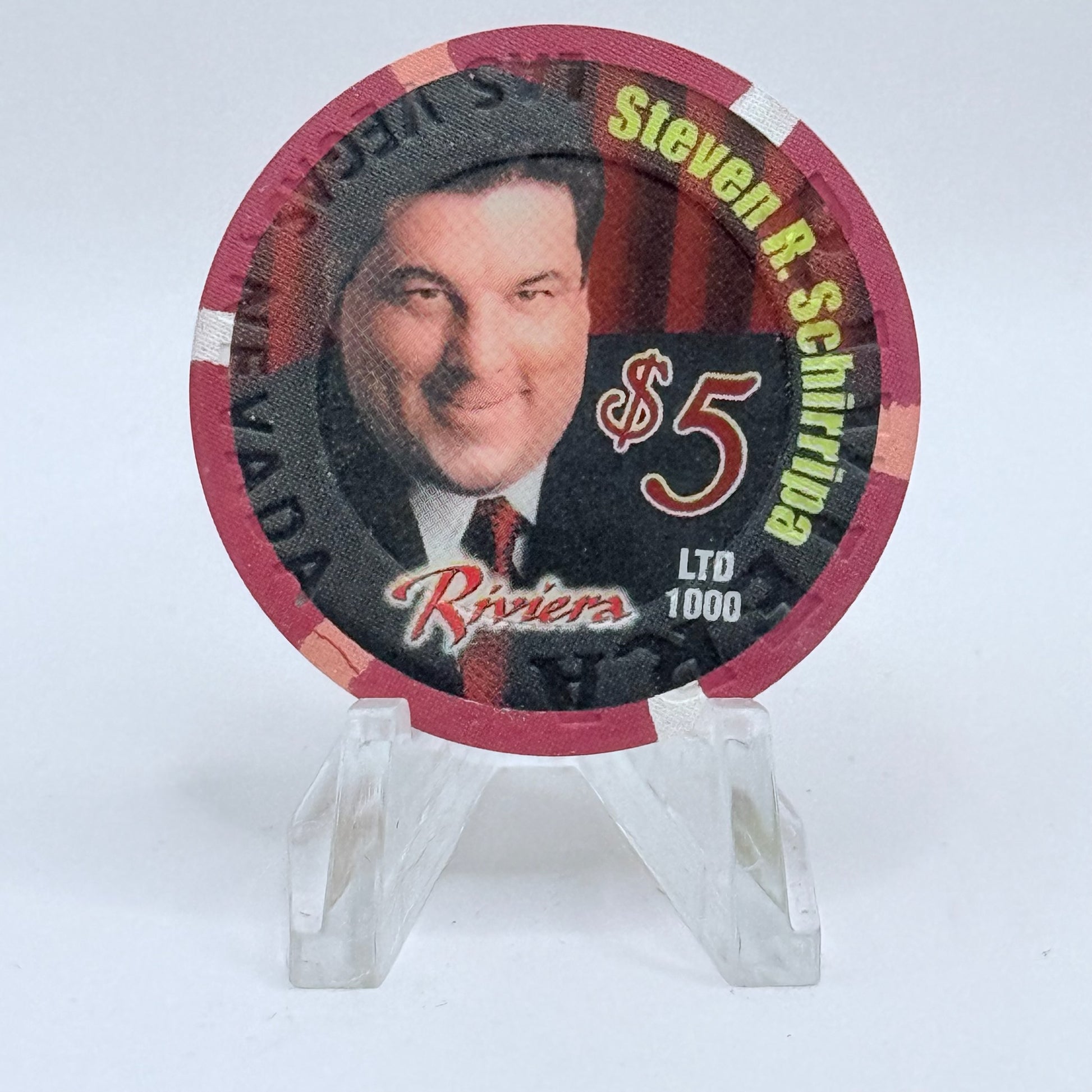 Riviera Las Vegas Nevada 2003 'Steven Schirripa - Goomba's Book of Love' LE $5 Casino Chip E2395