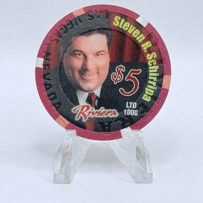 Riviera Las Vegas Nevada 2003 'Steven Schirripa - Goomba's Book of Love' LE $5 Casino Chip E2395