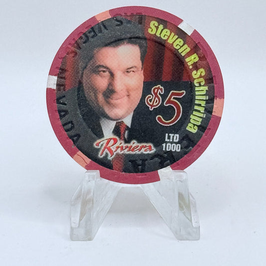 Riviera Las Vegas Nevada 2003 'Steven Schirripa - Goomba's Book of Love' LE $5 Casino Chip E2395