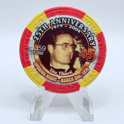 Barbary Coast Las Vegas Nevada 2004 '25th Anniversary Tito Tiberti' LE $5 Casino Chip E0062