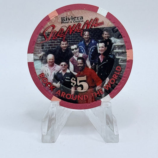 Riviera Las Vegas Nevada 2007 'Sha Na Na - The Tokens' LE $5 Casino Chip E8331