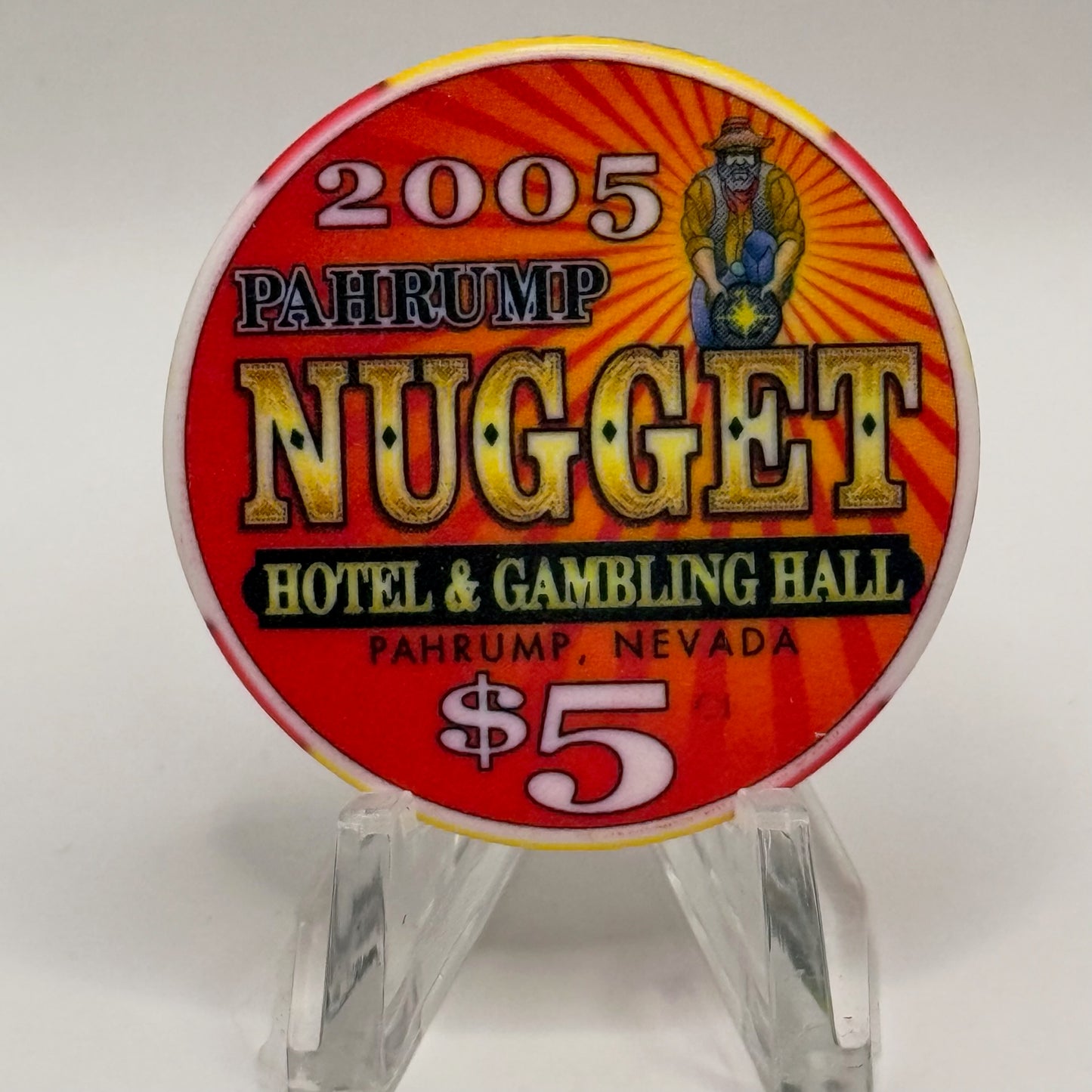Pahrump Nugget Hotel & Gambling Hall Pahrump Nevada 2005 'Groom Lake/Area 51' LE $5 Casino Chip E4878