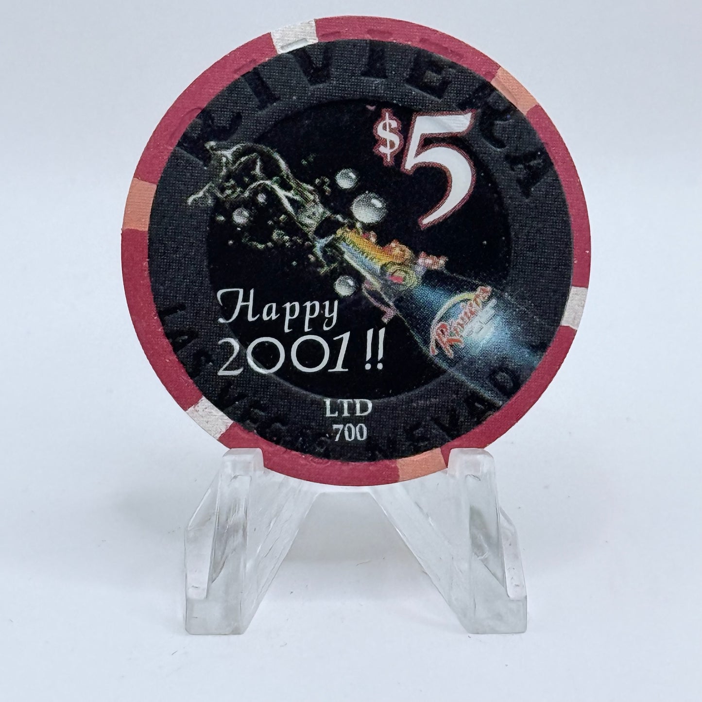 Riviera Las Vegas Nevada 2000 'The Reel Millennium' LE $5 Casino Chip V7457