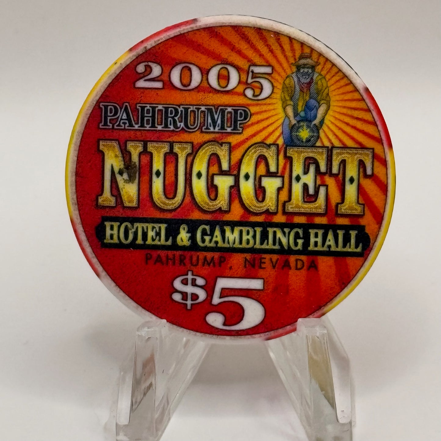 Pahrump Nugget Hotel & Gambling Hall Pahrump Nevada 2005 'Gateway To Death Valle' LE $5 Casino Chip E4617
