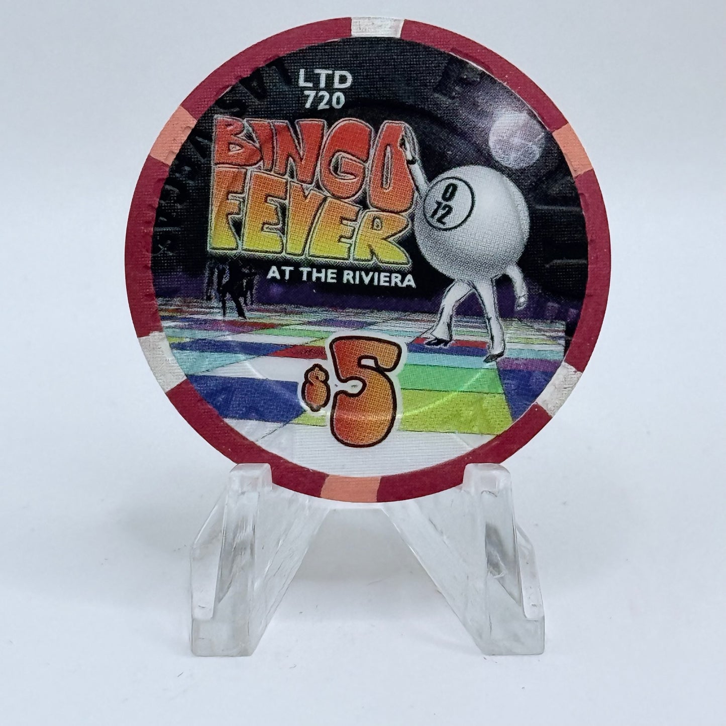 Riviera Las Vegas Nevada 2000 'Bingo Fever' LE $5 Casino Chip V7524