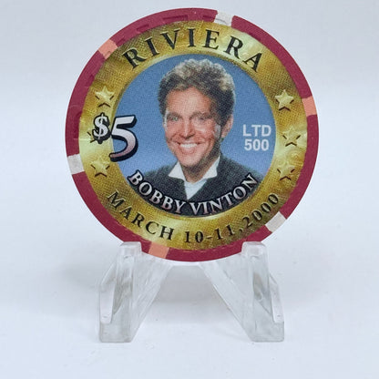 Riviera Las Vegas Nevada 2000 'Bobby Vinton' LE $5 Casino Chip V5419