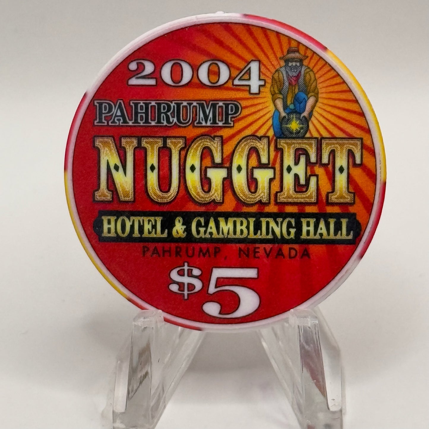 Pahrump Nugget Hotel & Gambling Hall Pahrump Nevada 2004 'Salute To Us Marines' LE $5 Casino Chip E3187